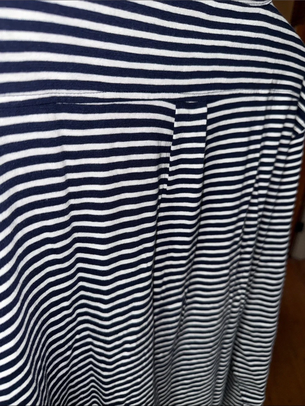J. Crew Navy and White Striped Men's Button-Down Shirt